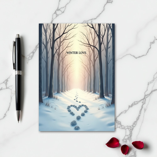 Simple Winter Love Heart Card