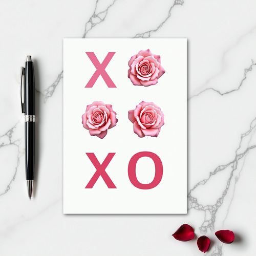 Simple Xo Rose Grid Card