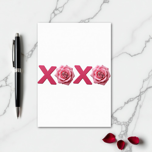 Simple Xoxo Rose Love Card
