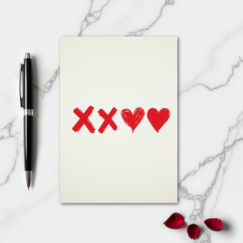 Simple Xxoo Hearts Love Card
