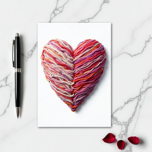 Simple Yarn Heart Love Card