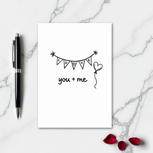 Simple You And Me Love Card
