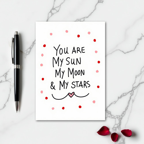 Simple You Are My Sun Moon Stars Card
