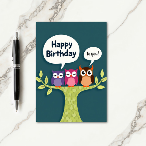 Singing Birds Birthday Card