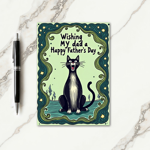 Singing Cat Fathers Day Card