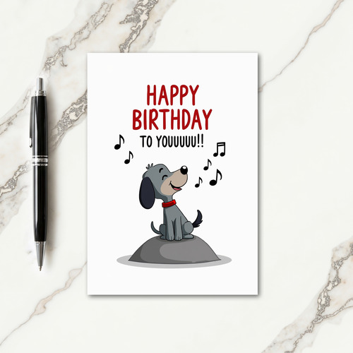 Singing Dog Birthday Card