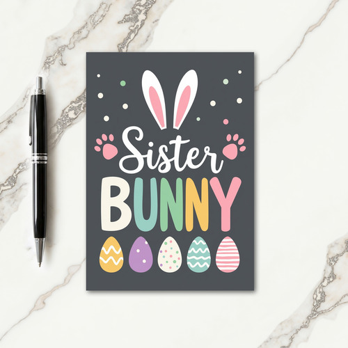 Sister Bunny Pastel Pattern Card