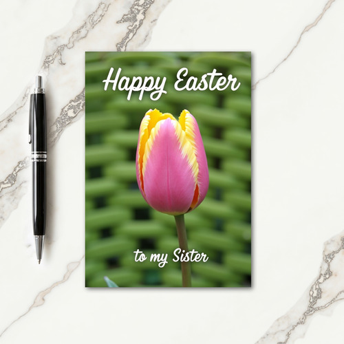 Sister Happy Easter Tulip Photo Card
