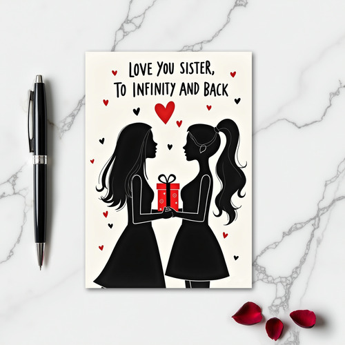 Sister Infinity Hearts Card