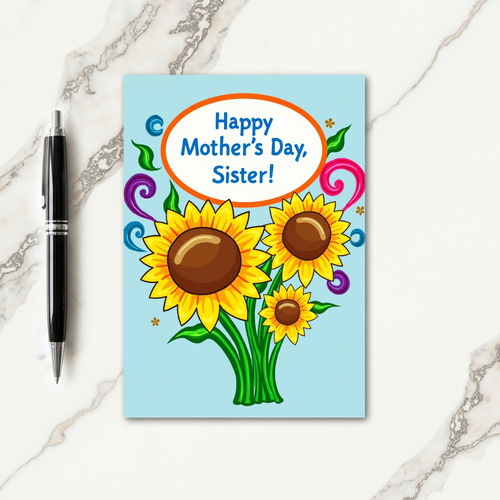 Sister Mothers Day Bouquet Card