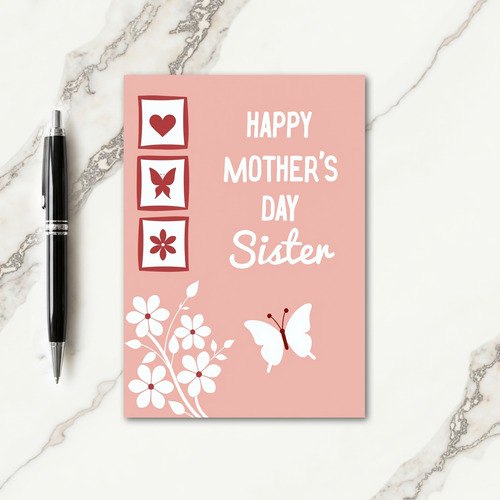 Sister Mothers Day Hearts Card