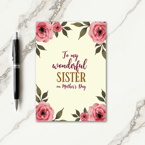 Sister Mothers Day Rose Card