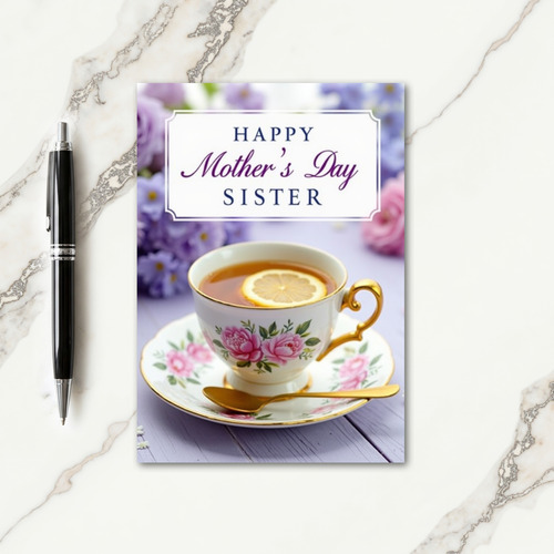 Sister Mothers Day Teacup Card