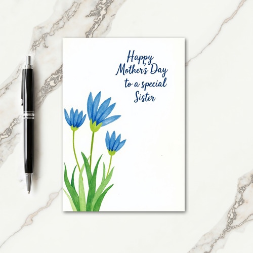Sister Mothers Day Watercolor Card
