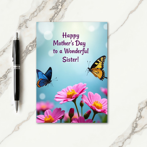 Sisters Day Butterfly Card