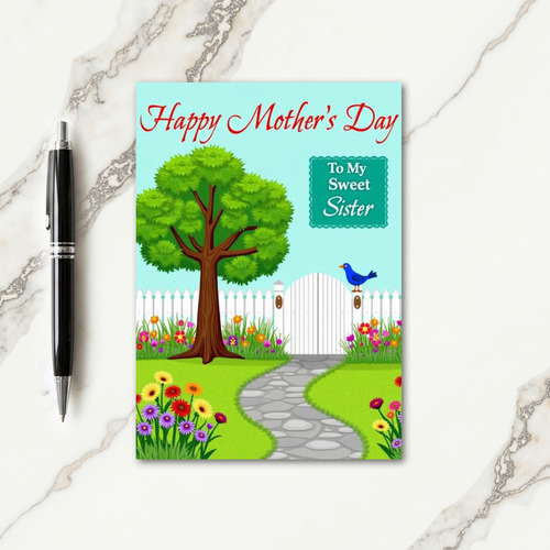 Sisters Garden Mothers Day Card