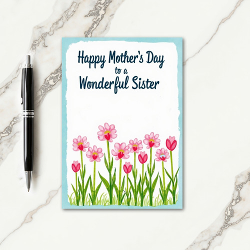 Sisters Special Day Flower Card