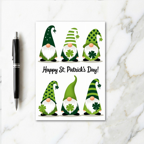 Six Gnome St Patricks Day Card