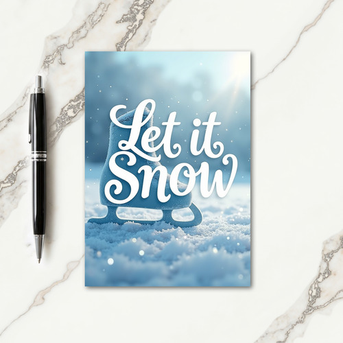 Skate Snow Christmas Card