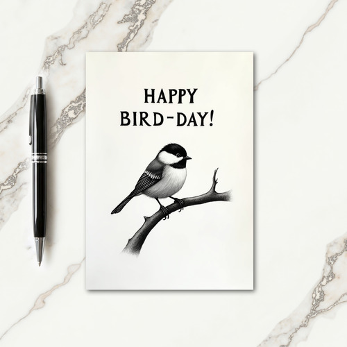 Sketched Bird Birthday Card