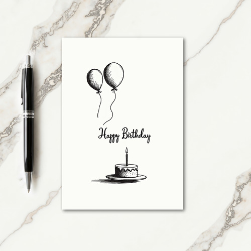 Sketched Birthday Balloon Card