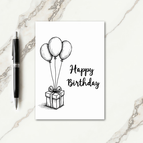 Sketched Birthday Balloons Card