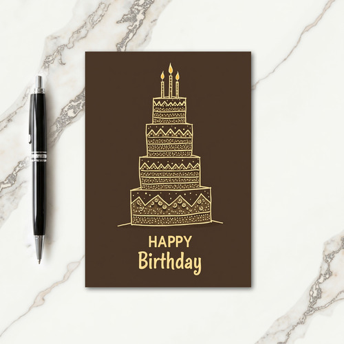 Sketched Cake Birthday Card