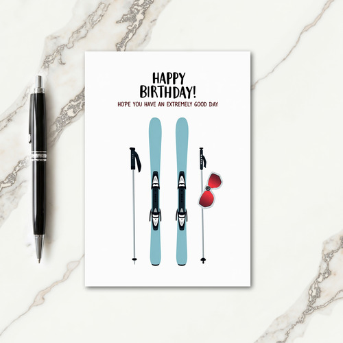 Ski Birthday Card