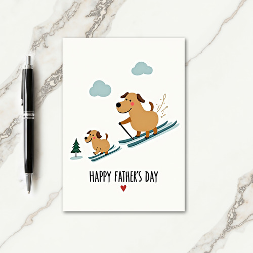 Skiing Adventure Fathers Day Card