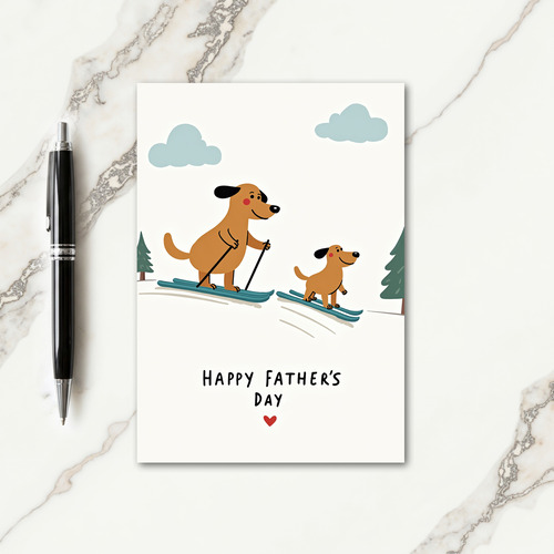 Skiing Fathers Day Card
