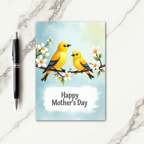 Sky Blue Birds Pattern Card