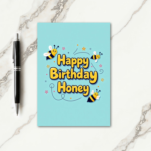 Sky Blue Birthday Honey Card