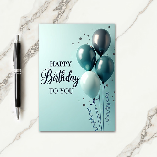 Sky Blue Birthday Scene Card