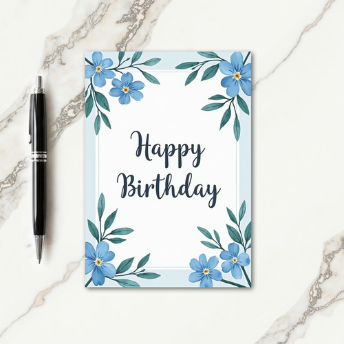Sky Blue Birthday Wishes Card