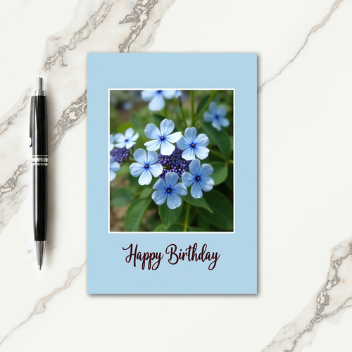 Sky Blue Blossom Birthday Card