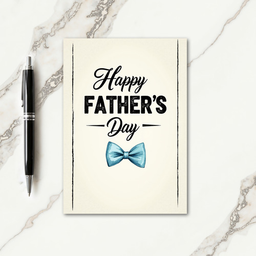 Sky Blue Bow Fathers Day Card