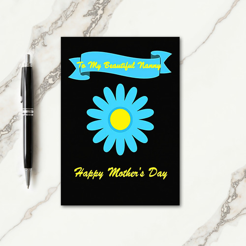 Sky Blue Daisy Mothers Day Card