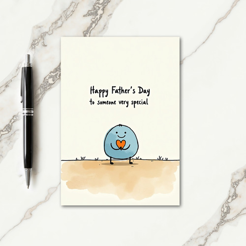 Sky Blue Fathers Day Heart Card