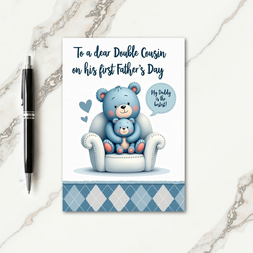 Sky Blue Fathers Day Hug Card
