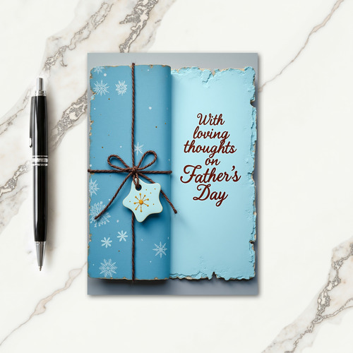 Sky Blue Fathers Day Message Card