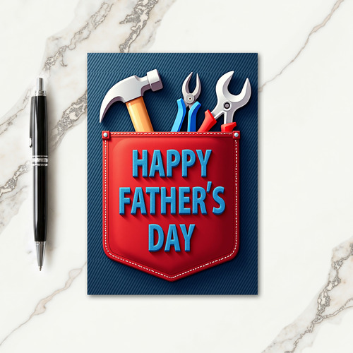 Sky Blue Fathers Day Pocket Card