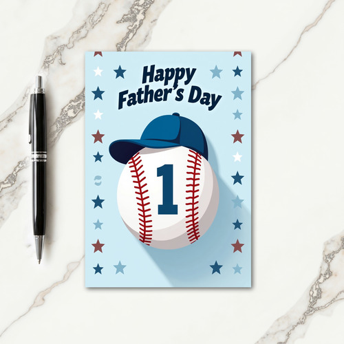 Sky Blue Fathers Day Stars Card