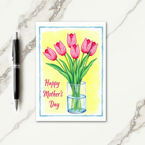 Sky Blue Floral Scene Card