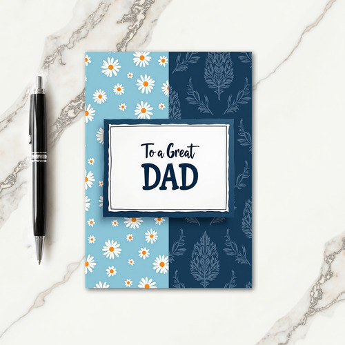 Sky Blue Great Dad Message Card