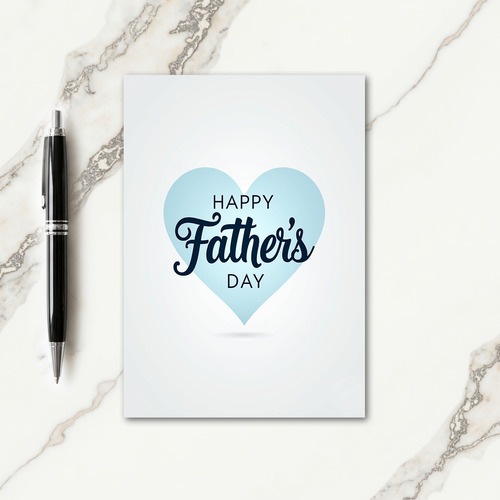 Sky Blue Heart Fathers Day Card