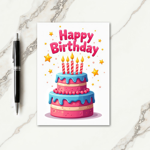 Sky Blue Icing Birthday Card