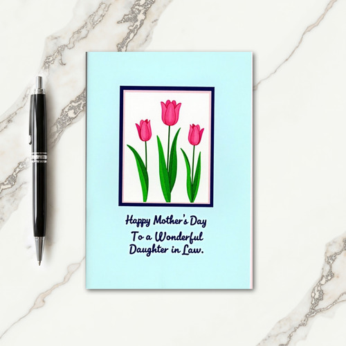 Sky Blue Mothers Day Wishes Card