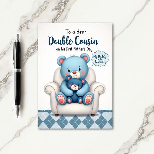 Sky Blue Plush Fathers Day Card