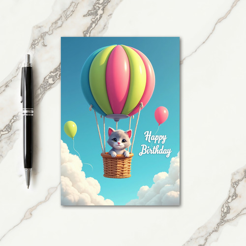 Sky Kitten Birthday Scene Card