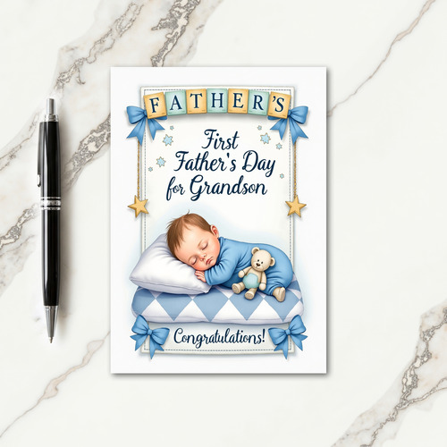Sleeping Baby Announcement Card
